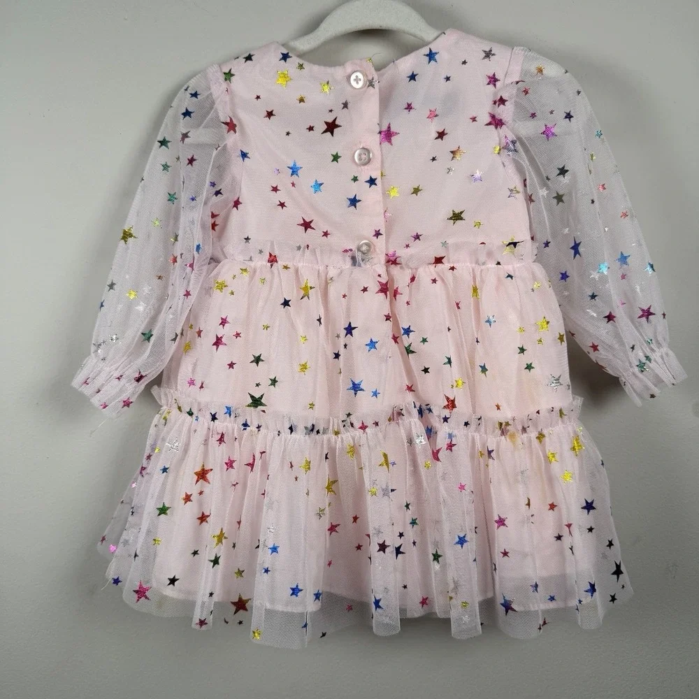 Purple Rose Kids Dress‎ Tutu Star Girl Baby Pink 6-9 Months Sheer Layered Party